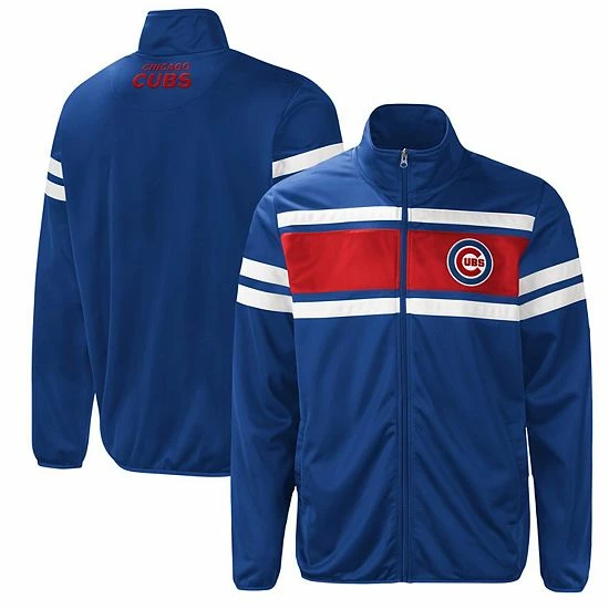 Men's G-III Sports By Carl Banks Royal/Red Chicago Cubs Power Pitcher Full-Zip Track Jacket 1 Men's G-III Sports By Carl Banks Royal/Red Chicago Cubs Power Pitcher Full-Zip Track Jacket