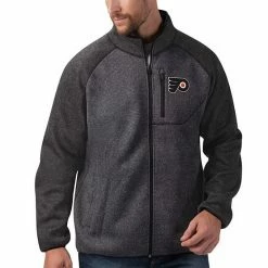 Men's G-III Sports By Carl Banks Charcoal/Black Philadelphia Flyers Switchback Transitional Raglan Full-Zip Jacket -G-III Sales Store unnamed file 4402