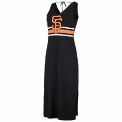 Women's G-III 4Her By Carl Banks Black/Orange San Francisco Giants Opening Day Maxi Dress