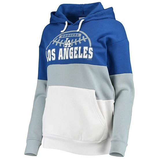 Women's G-III Sports By Carl Banks Blue/Gray Los Angeles Dodgers Block And Tackle Colorblock Pullover Hoodie 3 Women's G-III Sports By Carl Banks Blue/Gray Los Angeles Dodgers Block And Tackle Colorblock Pullover Hoodie - Image 3