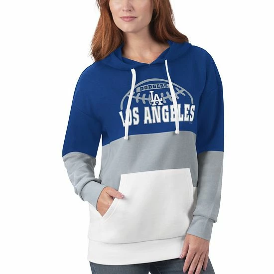 Women's G-III Sports By Carl Banks Blue/Gray Los Angeles Dodgers Block And Tackle Colorblock Pullover Hoodie 5 Women's G-III Sports By Carl Banks Blue/Gray Los Angeles Dodgers Block And Tackle Colorblock Pullover Hoodie - Image 5
