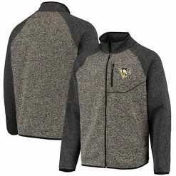 Men's G-III Sports By Carl Banks Charcoal/Black Pittsburgh Penguins Switchback Transitional Raglan Full-Zip Jacket
