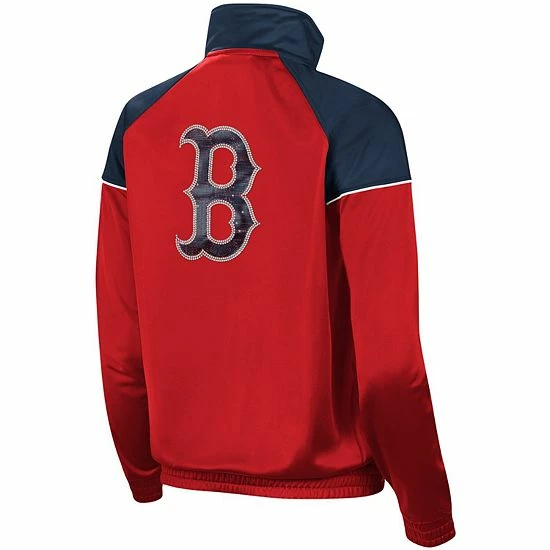 Women's G-III Sports By Carl Banks Red/Navy Boston Red Sox First Base Raglan Full-Zip Track Jacket 3 Women's G-III Sports By Carl Banks Red/Navy Boston Red Sox First Base Raglan Full-Zip Track Jacket - Image 3