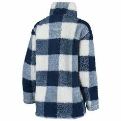 Women's G-III Sports By Carl Banks Navy/White Boston Red Sox Sherpa Plaid Quarter-Zip Jacket -G-III Sales Store unnamed file 4761