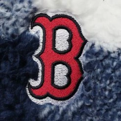 Women's G-III Sports By Carl Banks Navy/White Boston Red Sox Sherpa Plaid Quarter-Zip Jacket -G-III Sales Store unnamed file 4762