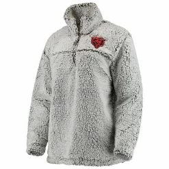 G-III Women's Gray Chicago Bears Sherpa Quarter-Zip Pullover Jacket -G-III Sales Store unnamed file 4806