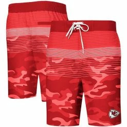 Men's G-III Sports By Carl Banks Red Kansas City Chiefs Wave Swim Trunks