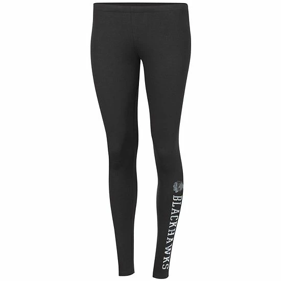 Women's G-III 4Her By Carl Banks Black Chicago Blackhawks Play Action Leggings 1 Women's G-III 4Her By Carl Banks Black Chicago Blackhawks Play Action Leggings