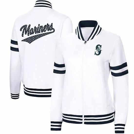 Women's G-III 4Her By Carl Banks White Seattle Mariners Pre-Game Full-Zip Track Jacket 1 Women's G-III 4Her By Carl Banks White Seattle Mariners Pre-Game Full-Zip Track Jacket