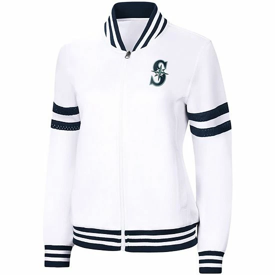 Women's G-III 4Her By Carl Banks White Seattle Mariners Pre-Game Full-Zip Track Jacket 2 Women's G-III 4Her By Carl Banks White Seattle Mariners Pre-Game Full-Zip Track Jacket - Image 2