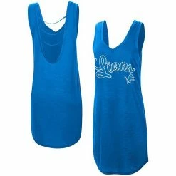 G-III Sales Store 21 Women's G-III 4Her By Carl Banks Blue Detroit Lions Off Season Swimsuit Cover-Up