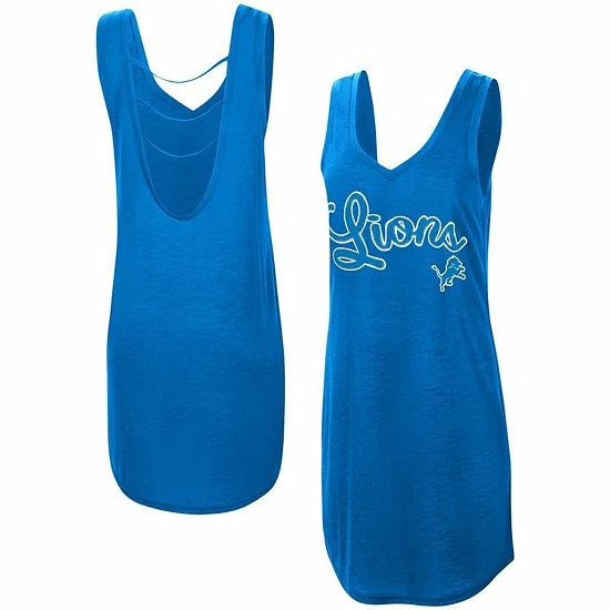 Women's G-III 4Her By Carl Banks Blue Detroit Lions Off Season Swimsuit Cover-Up 1 Women's G-III 4Her By Carl Banks Blue Detroit Lions Off Season Swimsuit Cover-Up
