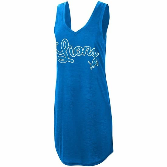 Women's G-III 4Her By Carl Banks Blue Detroit Lions Off Season Swimsuit Cover-Up 3 Women's G-III 4Her By Carl Banks Blue Detroit Lions Off Season Swimsuit Cover-Up - Image 3