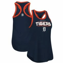 Women's G-III Sports By Carl Banks Navy/Orange Detroit Tigers Showdown Racerback Tank Top
