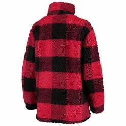Women's G-III Sports By Carl Banks Red/Black St. Louis Cardinals Sherpa Plaid Quarter-Zip Jacket -G-III Sales Store unnamed file 5037