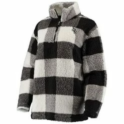 Women's G-III Sports By Carl Banks Black/Gray Chicago White Sox Sherpa Plaid Quarter-Zip Jacket -G-III Sales Store unnamed file 5041
