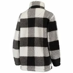 Women's G-III Sports By Carl Banks Black/Gray Chicago White Sox Sherpa Plaid Quarter-Zip Jacket -G-III Sales Store unnamed file 5042