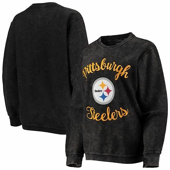 Women's G-III 4Her By Carl Banks Black Pittsburgh Steelers Comfy Cord Pullover Sweatshirt 2 Women's G-III 4Her By Carl Banks Black Pittsburgh Steelers Comfy Cord Pullover Sweatshirt - Image 2