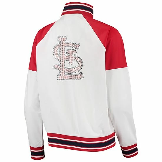 Women's G-III 4Her By Carl Banks White/Red St. Louis Cardinals First Hit Full-Zip Track Jacket 4 Women's G-III 4Her By Carl Banks White/Red St. Louis Cardinals First Hit Full-Zip Track Jacket - Image 4