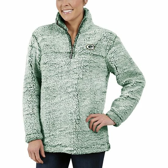 G-III Women's Green Green Bay Packers Sherpa Quarter-Zip Pullover Jacket 1 G-III Women's Green Green Bay Packers Sherpa Quarter-Zip Pullover Jacket
