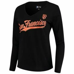 Women's G-III 4Her By Carl Banks Black San Francisco Giants Post Season Long Sleeve T-Shirt -G-III Sales Store unnamed file 5135