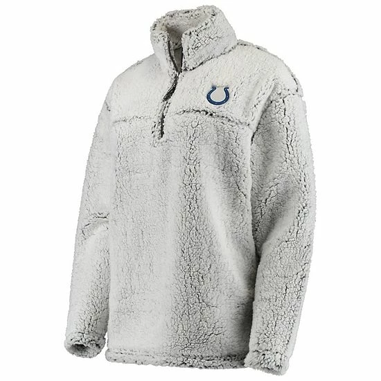 G-III Women's Gray Indianapolis Colts Sherpa Quarter-Zip Pullover Jacket 3 G-III Women's Gray Indianapolis Colts Sherpa Quarter-Zip Pullover Jacket - Image 3