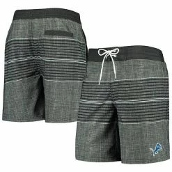 Men's G-III Sports By Carl Banks Black Detroit Lions Horizon Swim Shorts