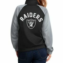 Women's G-III 4Her By Carl Banks Black/Silver Las Vegas Raiders Confetti Raglan Full-Zip Track Jacket 5 Women's G-III 4Her By Carl Banks Black/Silver Las Vegas Raiders Confetti Raglan Full-Zip Track Jacket -G-III Sales Store unnamed file 52