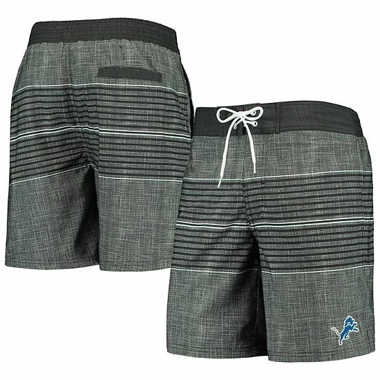 Men's G-III Sports By Carl Banks Black Detroit Lions Horizon Swim Shorts 2 Men's G-III Sports By Carl Banks Black Detroit Lions Horizon Swim Shorts - Image 2