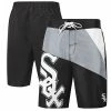 Men's G-III Sports By Carl Banks Black Chicago White Sox Wind Wave Swim Shorts
