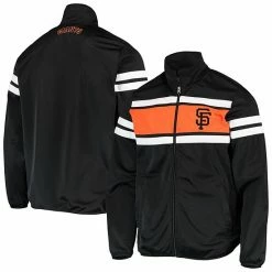 Men's G-III Sports By Carl Banks Black/Orange San Francisco Giants Power Pitcher Full-Zip Track Jacket