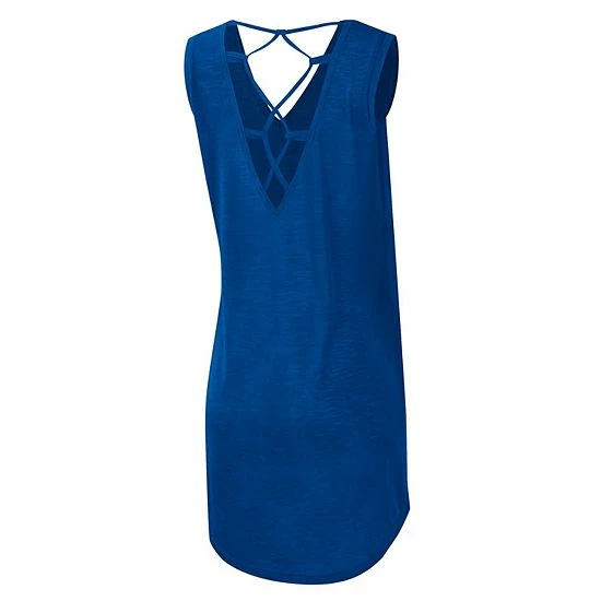 Women's G-III 4Her By Carl Banks Royal Los Angeles Rams Game Time Swim V-Neck Cover-Up Dress 4 Women's G-III 4Her By Carl Banks Royal Los Angeles Rams Game Time Swim V-Neck Cover-Up Dress - Image 4