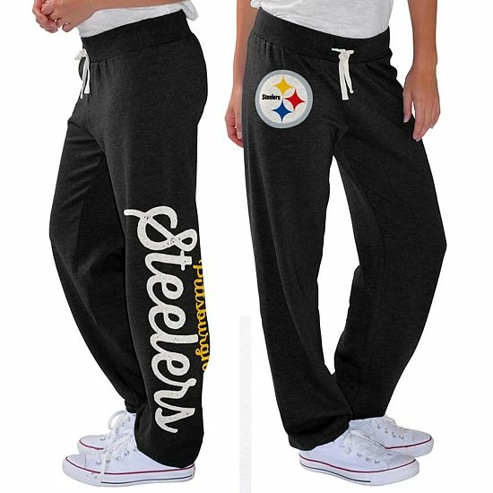 Women's G-III 4Her By Carl Banks Black Pittsburgh Steelers Scrimmage Fleece Pants 2 Women's G-III 4Her By Carl Banks Black Pittsburgh Steelers Scrimmage Fleece Pants - Image 2