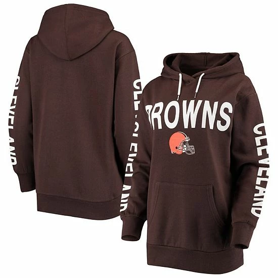 Women's G-III 4Her By Carl Banks Brown Cleveland Browns Extra Point Pullover Hoodie 1 Women's G-III 4Her By Carl Banks Brown Cleveland Browns Extra Point Pullover Hoodie