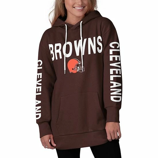 Women's G-III 4Her By Carl Banks Brown Cleveland Browns Extra Point Pullover Hoodie 5 Women's G-III 4Her By Carl Banks Brown Cleveland Browns Extra Point Pullover Hoodie - Image 5
