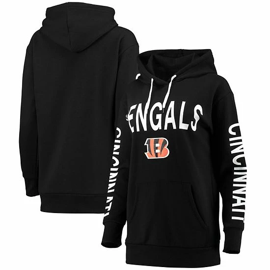 Women's G-III 4Her By Carl Banks Black Cincinnati Bengals Extra Point Pullover Hoodie 1 Women's G-III 4Her By Carl Banks Black Cincinnati Bengals Extra Point Pullover Hoodie