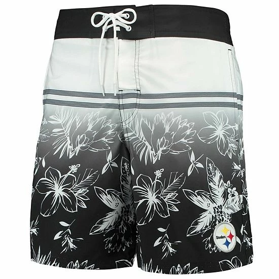 Men's G-III Sports By Carl Banks Black Pittsburgh Steelers Island Volley Swim Shorts 3 Men's G-III Sports By Carl Banks Black Pittsburgh Steelers Island Volley Swim Shorts - Image 3