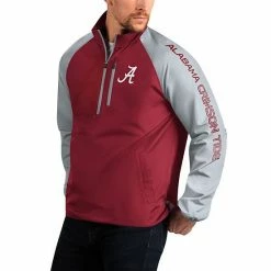 Men's G-III Sports By Carl Banks Crimson Alabama Crimson Tide Point Guard Raglan Half-Zip Jacket