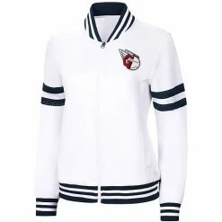Women's G-III 4Her By Carl Banks White Cleveland Guardians Pre-Game Full-Zip Track Jacket -G-III Sales Store unnamed file 77