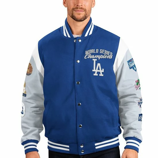 Men's G-III Sports By Carl Banks Royal Los Angeles Dodgers Franchise Full-Snap Varsity Jacket 2 Men's G-III Sports By Carl Banks Royal Los Angeles Dodgers Franchise Full-Snap Varsity Jacket - Image 2