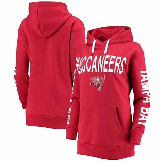 Women's G-III 4Her By Carl Banks Red Tampa Bay Buccaneers Extra Point Pullover Hoodie 2 Women's G-III 4Her By Carl Banks Red Tampa Bay Buccaneers Extra Point Pullover Hoodie - Image 2