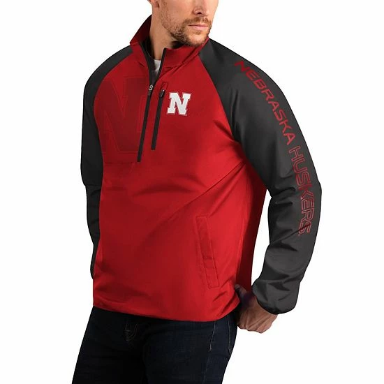 Men's G-III Sports By Carl Banks Scarlet Nebraska Huskers Point Guard Raglan Half-Zip Jacket 2 Men's G-III Sports By Carl Banks Scarlet Nebraska Huskers Point Guard Raglan Half-Zip Jacket - Image 2