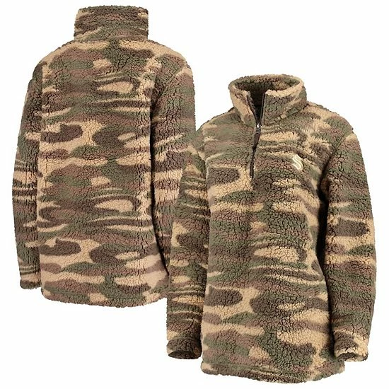 Women's G-III Sports By Carl Banks Camo Seattle Kraken Sherpa Quarter-Zip Jacket 1 Women's G-III Sports By Carl Banks Camo Seattle Kraken Sherpa Quarter-Zip Jacket