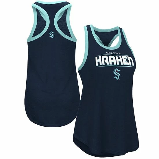 Women's G-III Sports By Carl Banks Deep Sea Blue Seattle Kraken Showdown Slub Racerback Tank Top 1 Women's G-III Sports By Carl Banks Deep Sea Blue Seattle Kraken Showdown Slub Racerback Tank Top