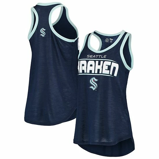 Women's G-III Sports By Carl Banks Deep Sea Blue Seattle Kraken Showdown Slub Racerback Tank Top 2 Women's G-III Sports By Carl Banks Deep Sea Blue Seattle Kraken Showdown Slub Racerback Tank Top - Image 2