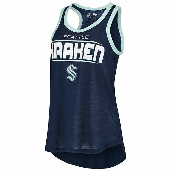 Women's G-III Sports By Carl Banks Deep Sea Blue Seattle Kraken Showdown Slub Racerback Tank Top 3 Women's G-III Sports By Carl Banks Deep Sea Blue Seattle Kraken Showdown Slub Racerback Tank Top - Image 3