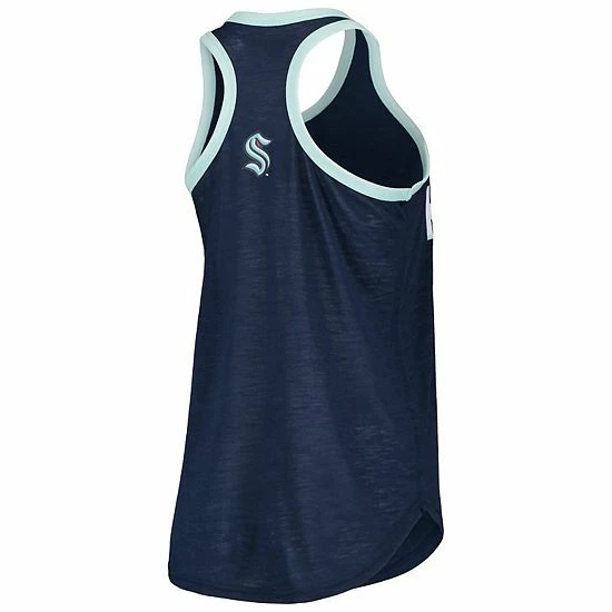 Women's G-III Sports By Carl Banks Deep Sea Blue Seattle Kraken Showdown Slub Racerback Tank Top 4 Women's G-III Sports By Carl Banks Deep Sea Blue Seattle Kraken Showdown Slub Racerback Tank Top - Image 4