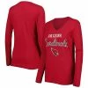 Women's G-III 4Her By Carl Banks Cardinal Arizona Cardinals Post Season Long Sleeve V-Neck T-Shirt